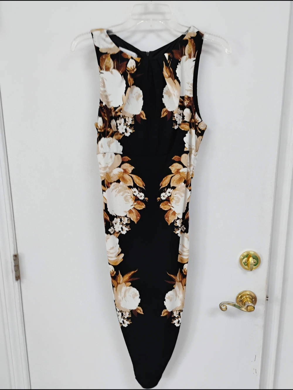 London Times Black Floral Sheath Dress Size 8
